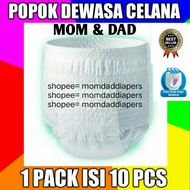 Adult Pants Diapers Contain 10pcs Sizes M,L, XL.