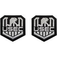 2PCS Escape from Tarkov USEC Embroidery Patch Military Applique Hook and Loop Armband Patches (color