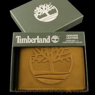 【Timberland專櫃正品】 美國最新款浮凸大樹LOGO 小麥色麂皮零錢袋 短夾 男用 男生皮夾