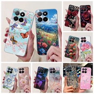 For Honor X5b Case GFY-LX2 Cover Fashion Butterfly Flower Soft Silicone Clear TPU Casing For Honor X