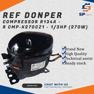 REFRIGERATOR DONPER COMPRESSOR R134A - 1/3HP (270W)-R CMP-K270CZ1