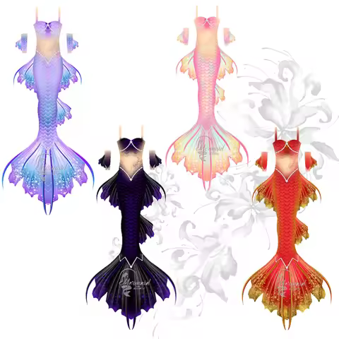 HD one piece professional customized adult children's matador mermaid bikini suit aquarium performan