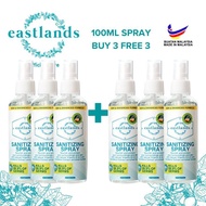 Buy3Free3- Eastlands Sanitizing Spray 100ml Antibacterial 75% Halal Alcohol Hand Sanitizer Disinfectant Watsons