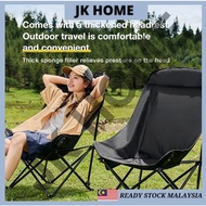 JK Home High Camping Moon Chair Outdoor Folding Back Arc Chair Picnic Portable Camping Stool Fishing