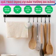 Móc Treo Tường Dán Đa Năng 6 Móc -Giá Treo Dụng Cụ Nhà Bếp Dán Tường Không Cần Khoan -Kệ Treo Khăn V
