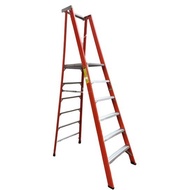 [Free delivery] FIBERGLASS PLATFORM STEP LADDER WITH CHAIN GUARD RAIL fibreglass[3 to 12 STEP]