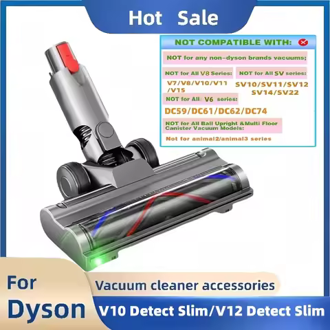 For Dyson Head Replacement Parts V12 Detect Slim , V10 Digital Slim Cleaner Head with Green LED Ligh