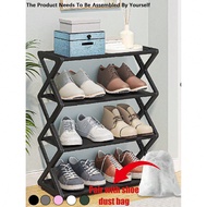 X-Shaped Steel Pipe Shoe Rack - Heavy Duty Space-Saving Shoe Organizer For Entryway, Closet & Garage