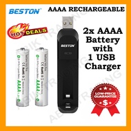AAAA Rechargeable Battery E96 LR61 With USB Charger for Surface Pen Batteries Alarm Clocks Flashligh