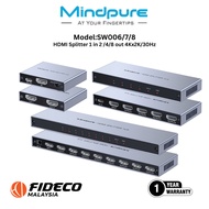 MINDPURE HDMI Splitter 1 in 2 / 1 in 4 /1 in 8 4Kx2K/30Hz