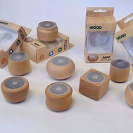 Pembesar Suara Bluetooth Kayu Hadiah Logo Subwufer Mudah Alih Mini Kayu Wayarles Retro Kayu Pepejal 