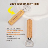 Customizable 1/5/10/30/50pcs Wooden Bottle Opener, Wooden Handle Bottle Opener, Creative Beer Can Op