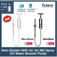 (NEW) Rubine  Rain Shower Instant Heater With Air Jet 360 Spray &amp; DC Water Booster Pump