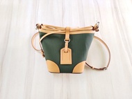 水桶包 方形帆布水桶包 真皮全手縫