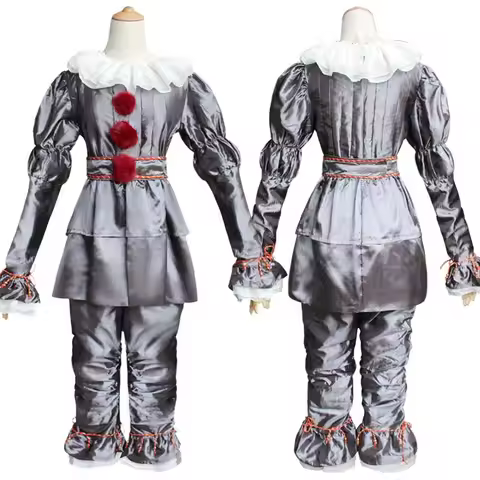 Pennywise Cosplay Costume Adult/Kids Clown Revival COS Terror Horro Clothing Set for Halloween Carni