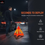 Reflective Triangle Warning Sign Red Tripod Folded Stop Sign Emergency Breakdown Triangle Warning To