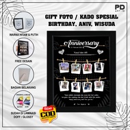 Kado buat pacar cowok 1 paket ultah / Cetak Foto Plus Bingkai Kaca Minimalis / Bingkai Wisuda / Bing
