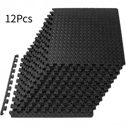 12 PcsExercise Mats Puzzle Foam Mats Gym Flooring Mat EVA Interlocking Flooring for Home Gym Equipme