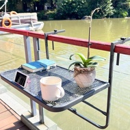 Balcony railing hanging table, bar counter table, household multifunctional hanging outdoor tea tabl