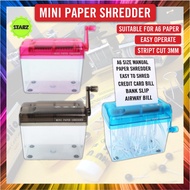 Mini Paper Shredder Manual Paper Cut / Manual Shredder Portable A6 for Office/Home -😘Ready Stock