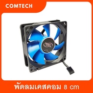 DEEPCOOL พัดลมเคส 80mm พัดลมเคสคอม 8 cm FAN CASE 80MM 12VDC 0.12A