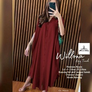 [✅New] Willona Midi Dress Dres Pakaian Baju Gamis Batwing Kelelawar