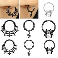 1PC Halloween Nose Rings 16G Nose Piercing Stainless Steel Septum Rings Spider Style Septum Piercing