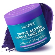 MAREE Purple Hair Mask - Toner for Blonde Hair - Purple Conditioner for Color Treated - Brassy, Blea