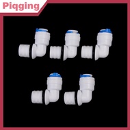 Piqging 5PCS 1/4" Male Thread - 1/4" OD Tube RO Water Elbow Qui Connector TH