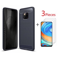 [3 miếng kính cường lực] lanlin cho Huawei Mate 20x Mate 20 Pro Mate 20 Lite vỏ điện thoại sợi carbo