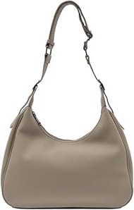 VITAFELICE SIB-80036n Women's Genuine Cowhide Half Moon Shoulder Bag (Gray Beige)