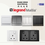 [SG Seller] Legrand Mallia Switch Socket White Light Silver Dark Silver Matt Black | Guan Seng Electrical