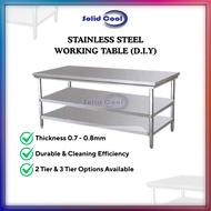 [ SOLID COOL ] STAINLESS STEEL WORKING TABLE 2 TIER 3 TIER | Work Kitchen Table Meja Kerja Dapur