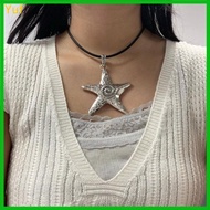 Yuf Metal Exaggerate Personality Big-Pentagram Star Pendant Necklace for Women