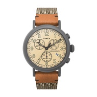 Timex TW2U89400 Standard Chronograph นาฬิกาข้อมือผู้ชาย สายผ้าสีเบจ หน้าปัด 41 มม.