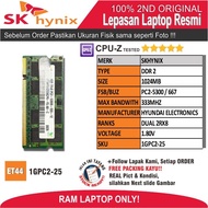ET44 1GPC2-25 RAM MEMORY RAM Laptop SKHYNIX PC2-300 1024MB DUAL 2RX8