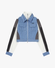 NERDY - Áo khoác denim nữ tay dài phom croptop Mix Track PNES24TR14-03