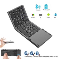 Russian/Spanish/English B033 Mini Foldable keyboard, Wireless Bluetooth Keyboard Recharger with Touc