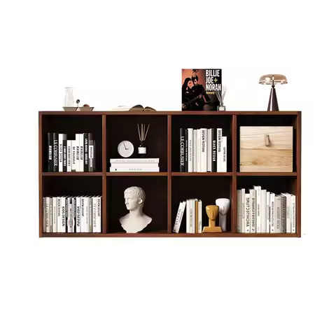 Modern Wooden Bookcase Storage Display Modern Cube Bookshelf Minimalist Industrial