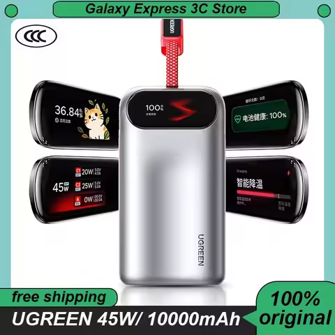 New UGREEN PD45W High Power PowerBank 10000mAh High-Capacity Smart Digital Display CCC PowerBank Bui