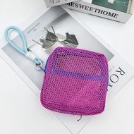 Tofu bag mini coin purse, large-capacity mesh makeup bag, dopamine mesh women's lipstick bag, colorf