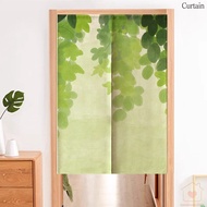 Nordic Small Fresh Green Plant Bedroom Door Curtain Without Punching Bathroom Cover Hangin