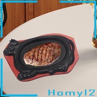 [HOMYL2] Grill Server Plate, Cast Iron Griddle Pan, BBQ Frying Pan, Steak Pan for Restaurant Supply Families Reunions Steak