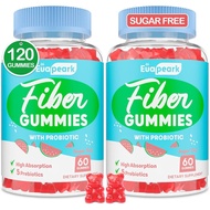 2 Packs - Fiber Gummies for Adults, Sugar Free Probiotics & Prebiotic Fiber Gummies, with Inulin, Fo