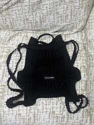 PLEATS MAMA 黑色針織袋