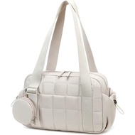 CAMTOP Mini Gym Bag for Women, Small Gym Tote Bag Puffy Quilted Sports Duffel Bag with Wet Compartme