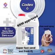 Codex Nano Mist Disinfectant Liquid Cecair Sanitizer 5L Non Alcohol Disinfectant Sanitizer 消毒水 噴霧器 消