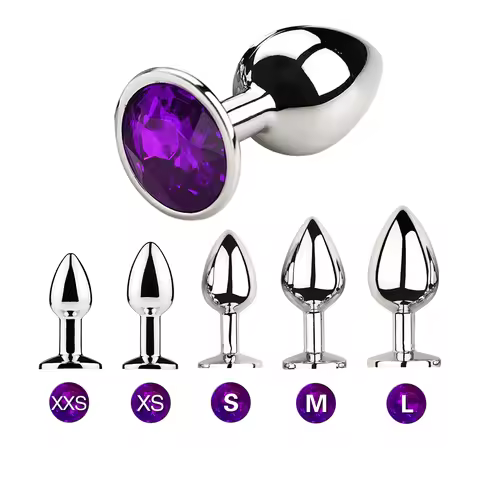 1Pcs, Metal anal plug Jewelry base, beginner to expert 5 size butt plug, G-point massage, dildos, ad