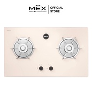 (NEW) MEX รุ่น V626CR เตาแก๊สฐานกระจก Tempered Glass ขนาด 78 ซม. (สีครีม)