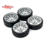 4Pcs Hard Plastic Drift Tire Tyre Metal Wheel Rim for  284131 K969 K989 P929 Mini-Z 1/28 RC Car Upgr